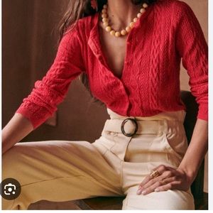 EUC Sézane Ruben Cardigan - Size S - Cherry Red